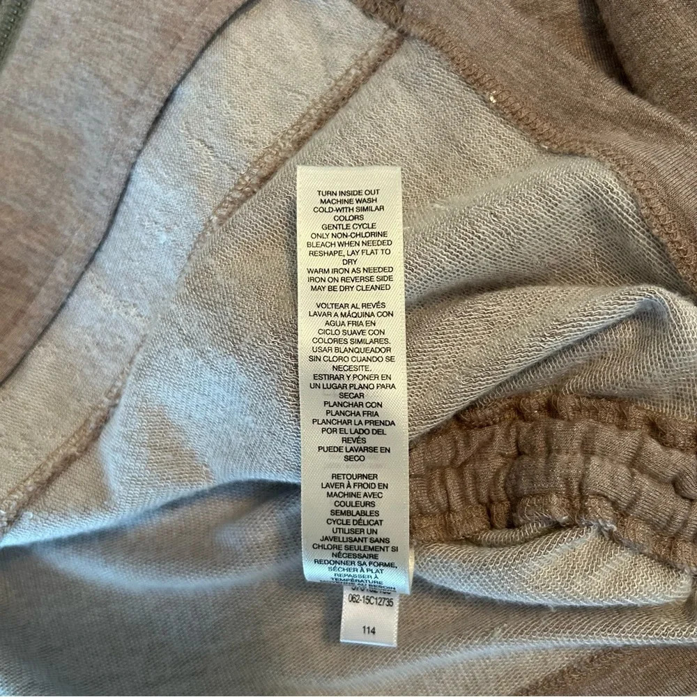Chico’s Zenergy Women’s 2 Lg Beige Sequined Zip Up Jacket Side Ruched Athletic - Picture 9 of 12